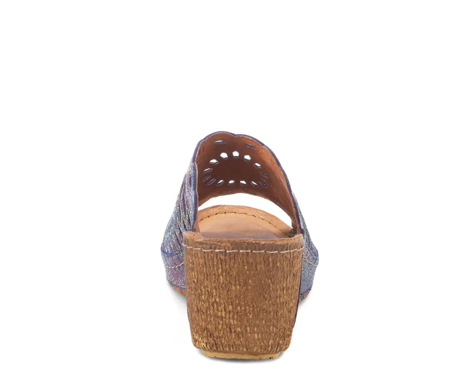 Spring Step JUSTINIE - NM Navy Blue Leather Sandal