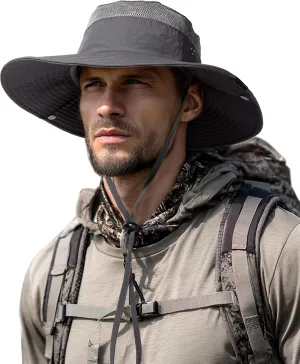 Sun Hats for Women Men Breathable Wide Brim Fishing Hat Hiking Summer UV Protection Bucket Hats UPF 80 