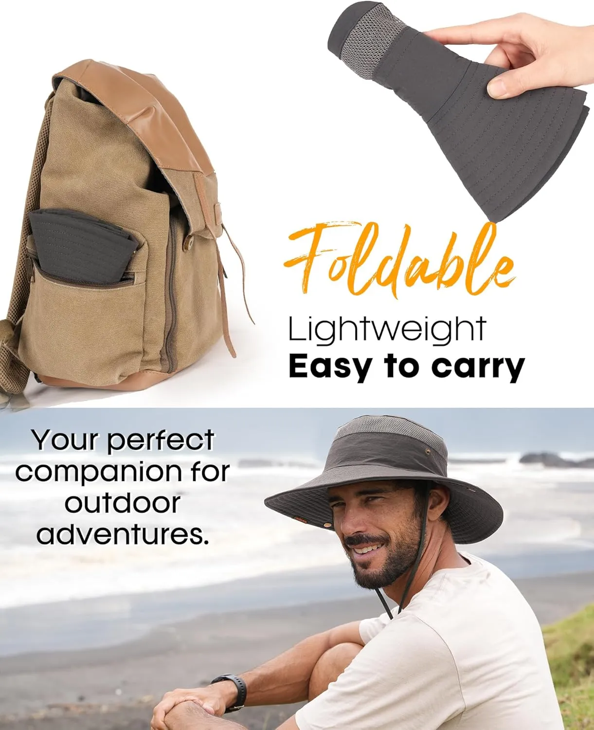 Sun Hats for Women Men Breathable Wide Brim Fishing Hat Hiking Summer UV Protection Bucket Hats UPF 80 