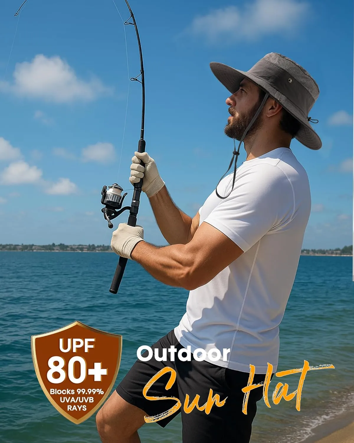 Sun Hats for Women Men Breathable Wide Brim Fishing Hat Hiking Summer UV Protection Bucket Hats UPF 80 