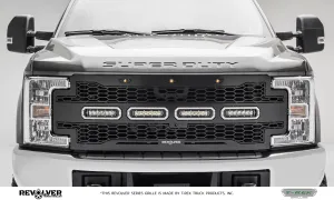 T-REX Revolver Series, 1 Piece Grilles w/ wire harness - Powdercoat - 2017-2019 F250/F350 with Forward Camera