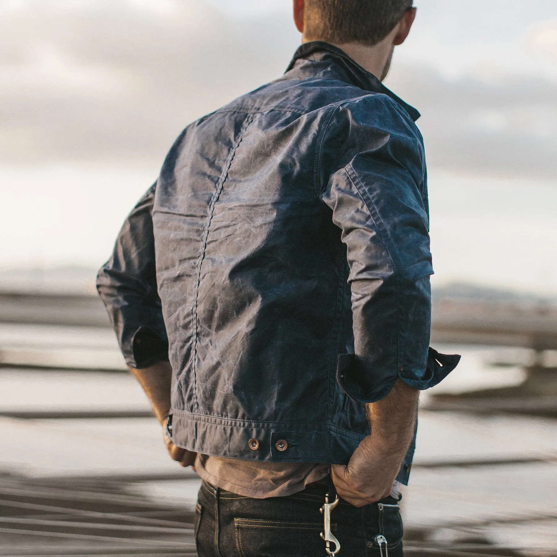 The Long Haul Jacket in Navy Waxed Canvas