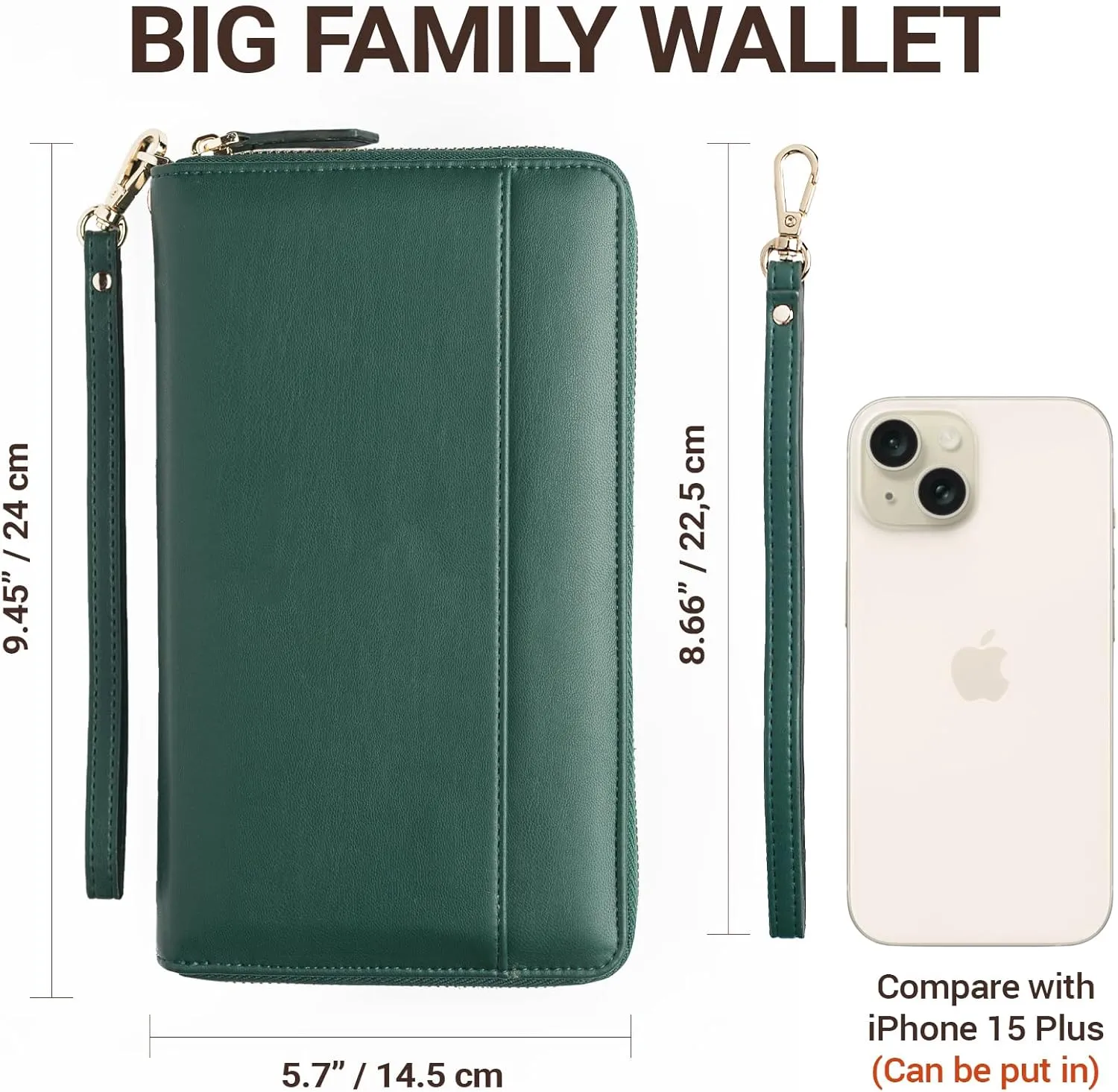 Travel Document Organizer - RFID Passport Wallet Case Family Holder Id Wristlet