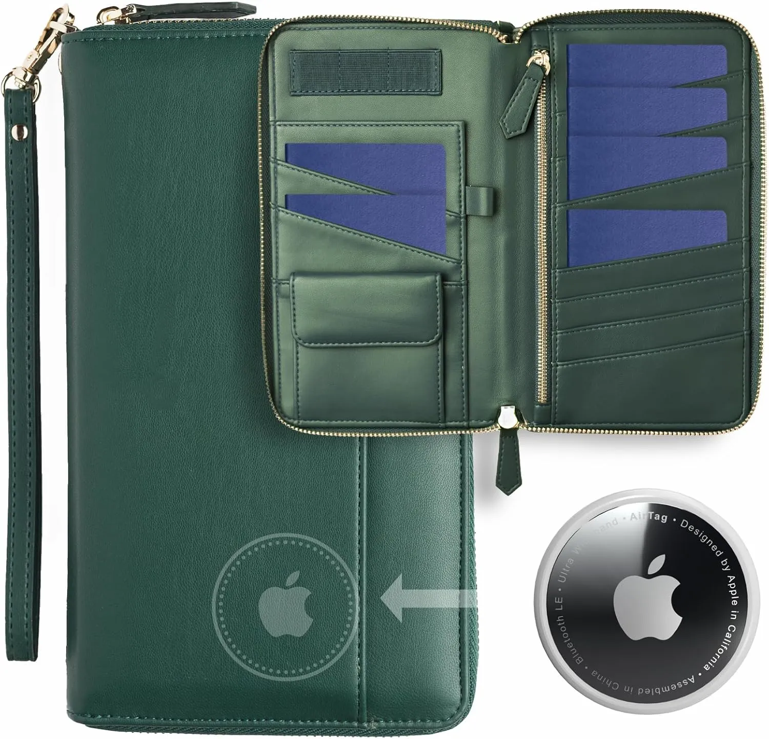 Travel Document Organizer - RFID Passport Wallet Case Family Holder Id Wristlet