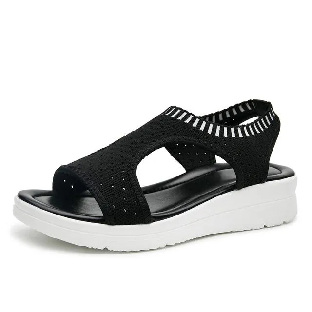 Women Sandals 2019 New Female Shoes Woman Summer Wedge Comfortable Sandals Ladies Slip-on Flat Sandals Women Sandalias