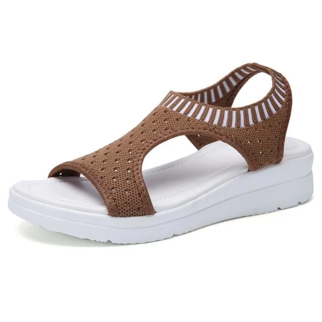 Women Sandals 2019 New Female Shoes Woman Summer Wedge Comfortable Sandals Ladies Slip-on Flat Sandals Women Sandalias
