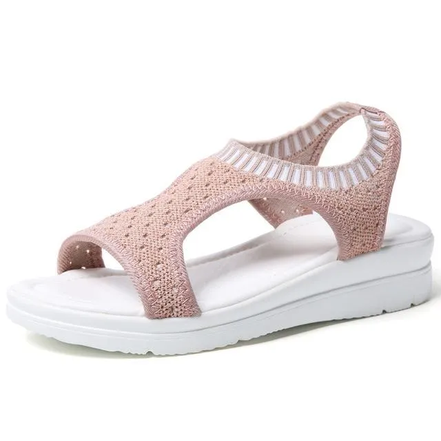 Women Sandals 2019 New Female Shoes Woman Summer Wedge Comfortable Sandals Ladies Slip-on Flat Sandals Women Sandalias