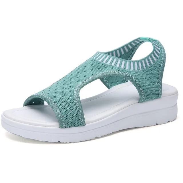 Women Sandals 2019 New Female Shoes Woman Summer Wedge Comfortable Sandals Ladies Slip-on Flat Sandals Women Sandalias