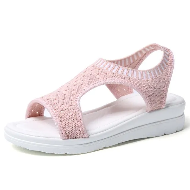 Women Sandals 2019 New Female Shoes Woman Summer Wedge Comfortable Sandals Ladies Slip-on Flat Sandals Women Sandalias