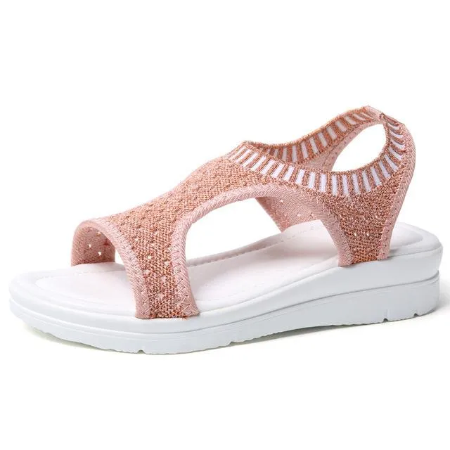 Women Sandals 2019 New Female Shoes Woman Summer Wedge Comfortable Sandals Ladies Slip-on Flat Sandals Women Sandalias
