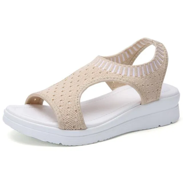Women Sandals 2019 New Female Shoes Woman Summer Wedge Comfortable Sandals Ladies Slip-on Flat Sandals Women Sandalias