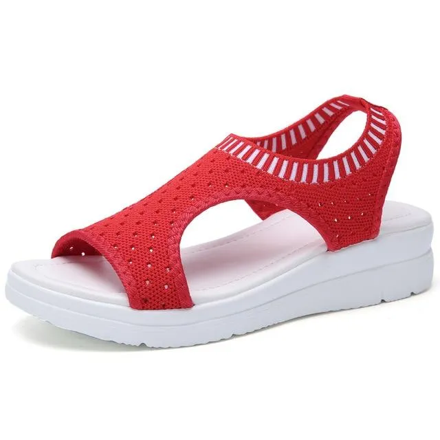 Women Sandals 2019 New Female Shoes Woman Summer Wedge Comfortable Sandals Ladies Slip-on Flat Sandals Women Sandalias
