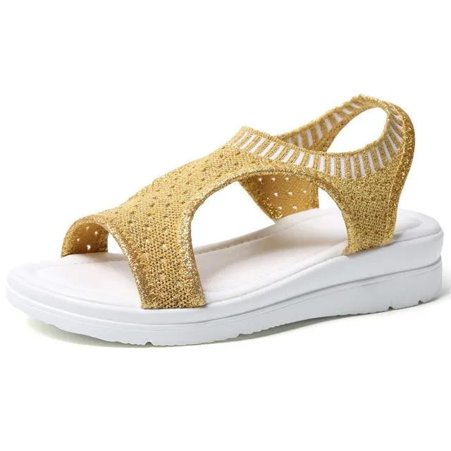 Women Sandals 2019 New Female Shoes Woman Summer Wedge Comfortable Sandals Ladies Slip-on Flat Sandals Women Sandalias