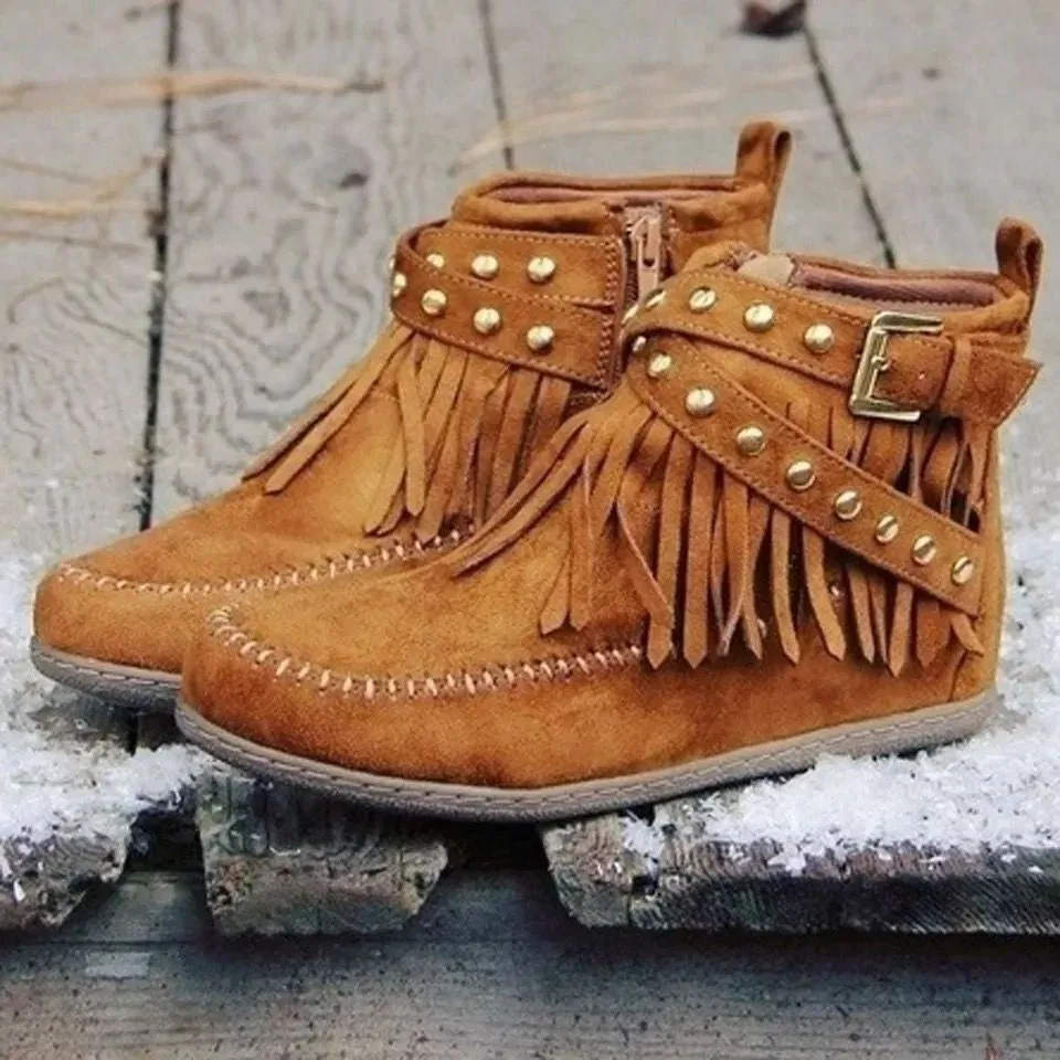 Women's Flat Buckle Martin Moccasins
