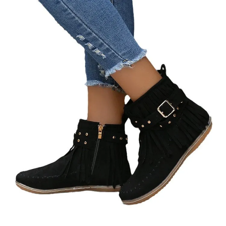 Women's Flat Buckle Martin Moccasins