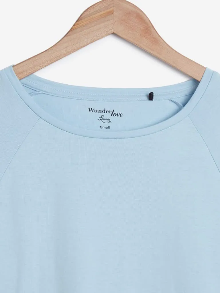 Wunderlove Blue Pure-Cotton T-Shirt