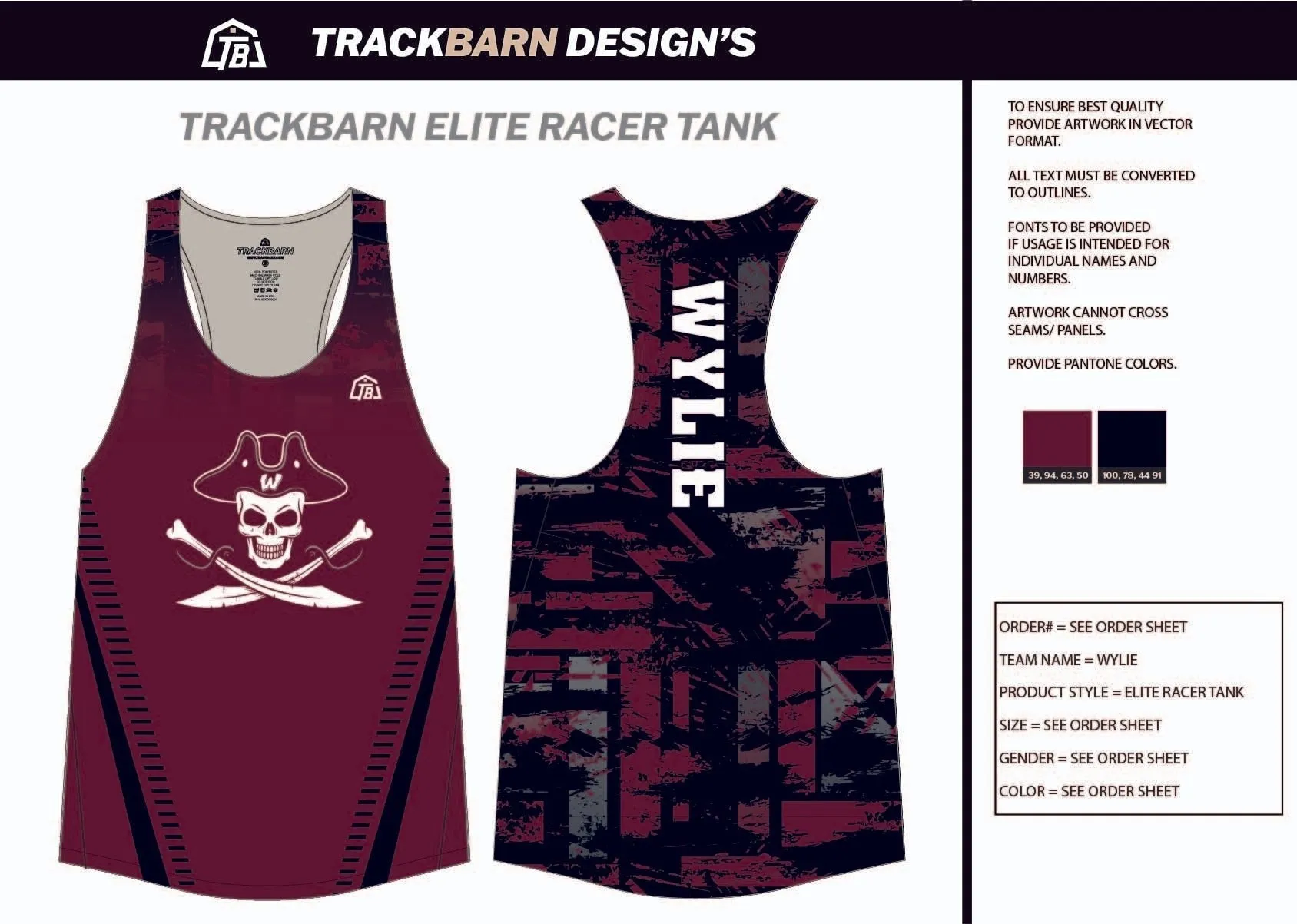 Wylie-Pirates- Youth Track Singlet